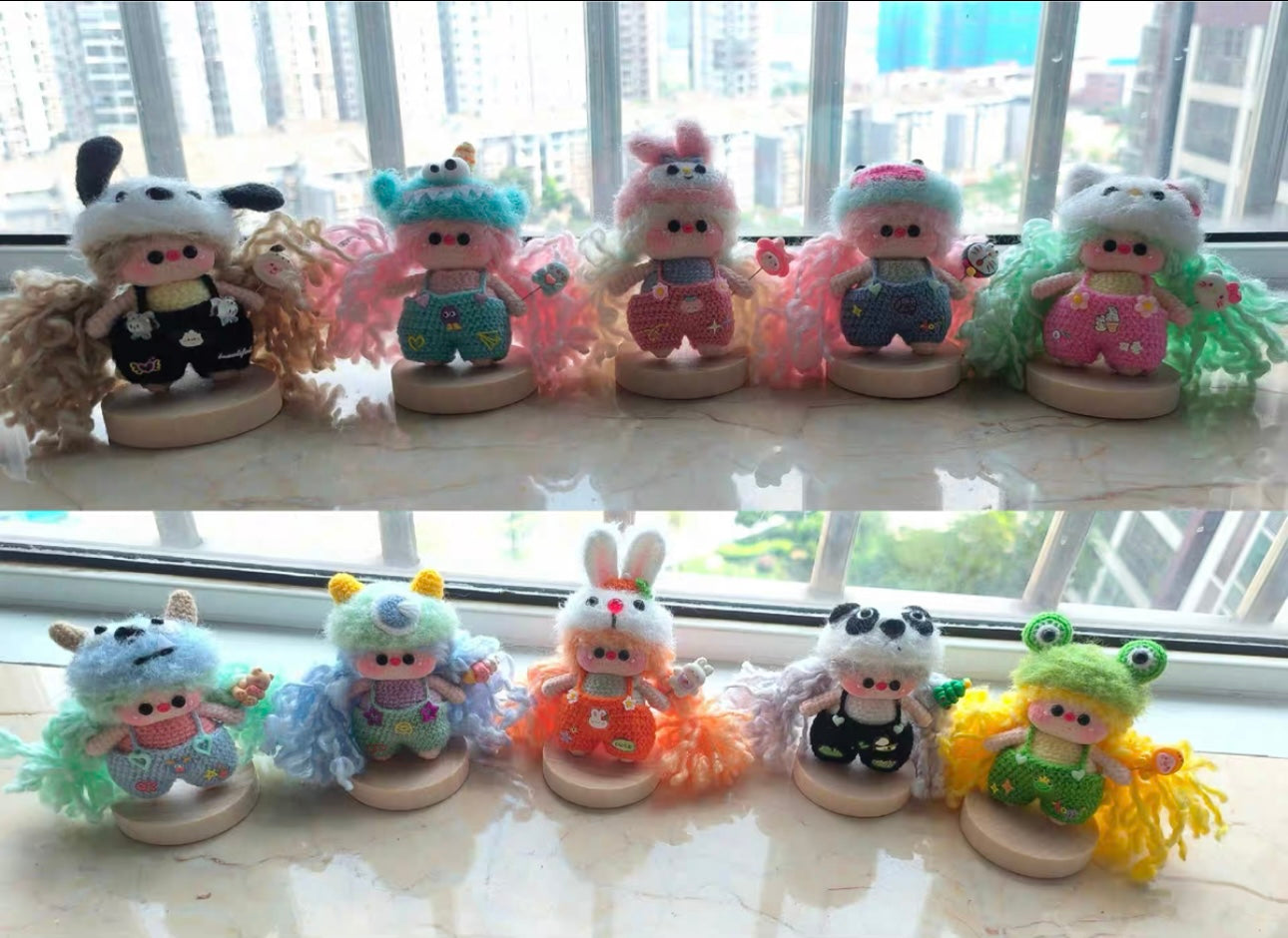 Crochet Pig Girl with Outfit/Mini Girl(6~7 cm/2.4~2.8 inch)