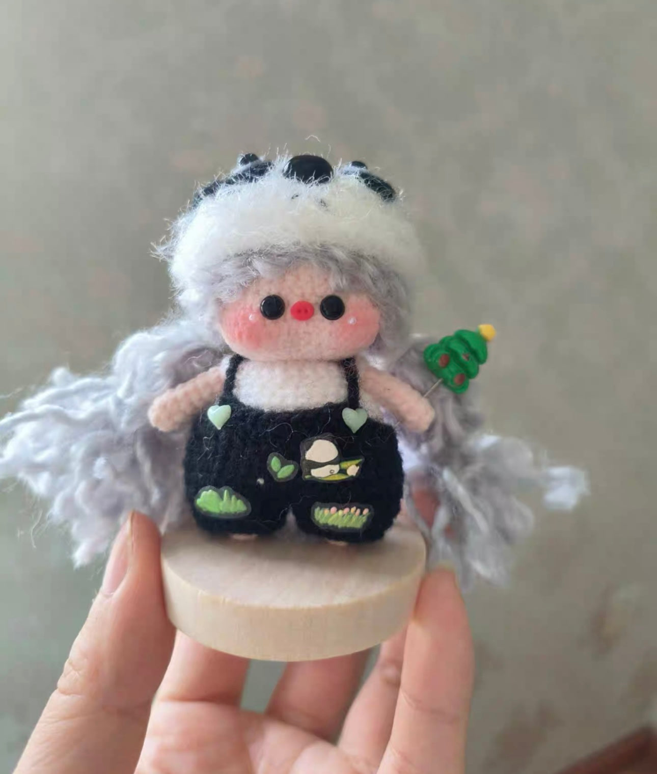 Crochet Pig Girl with Outfit/Mini Girl(6~7 cm/2.4~2.8 inch)