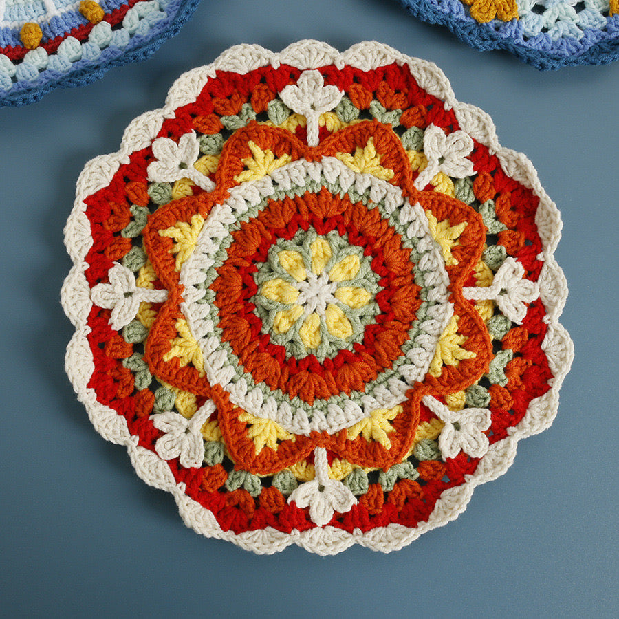 Crochet Coaster（bigger size:22 cm/8.7 inch)