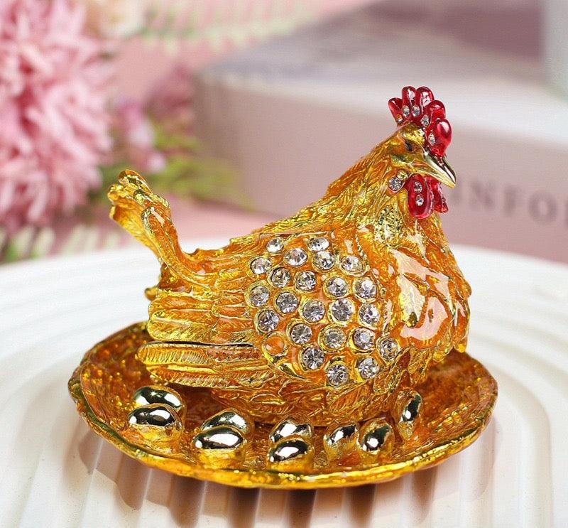 Jewelry Box- Chicken with Eggs(8*9 cm/3.1*3.5 inch)