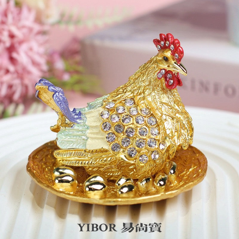 Jewelry Box- Chicken with Eggs(8*9 cm/3.1*3.5 inch)