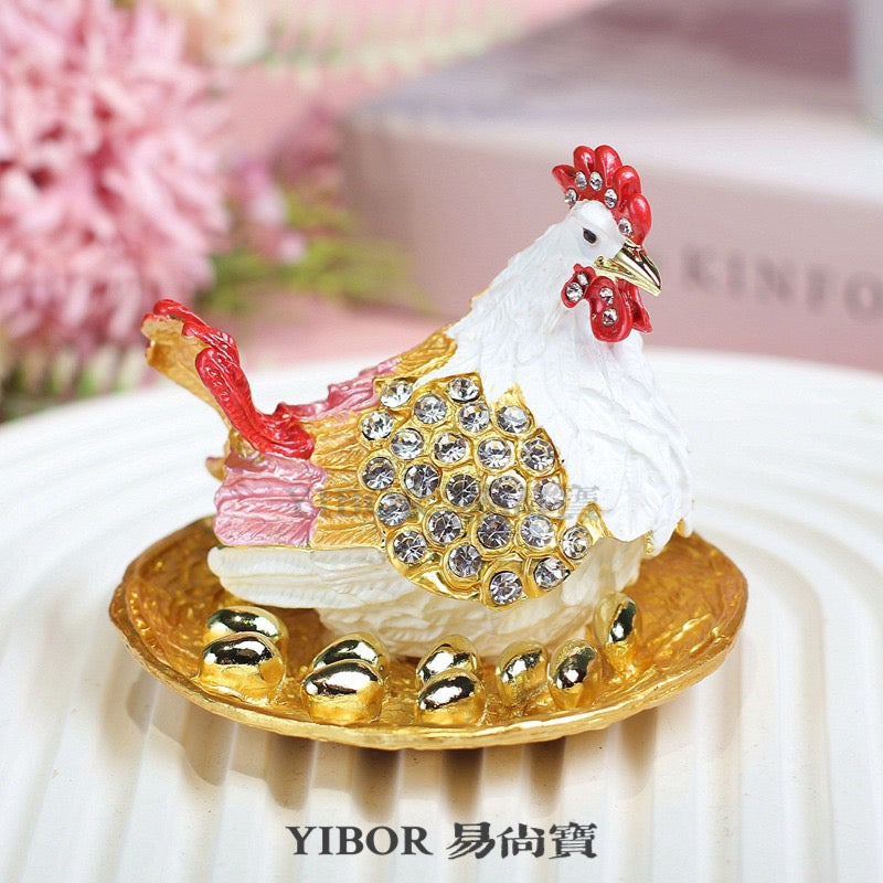 Jewelry Box- Chicken with Eggs(8*9 cm/3.1*3.5 inch)