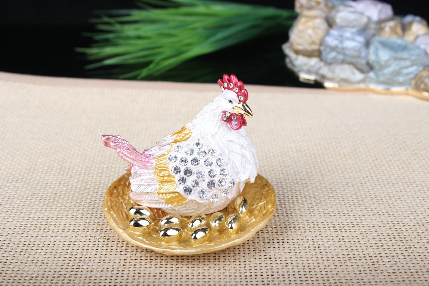 Jewelry Box- Chicken with Eggs(8*9 cm/3.1*3.5 inch)