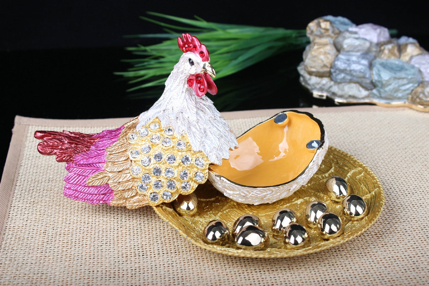 Jewelry Box- Chicken with Eggs(8*9 cm/3.1*3.5 inch)