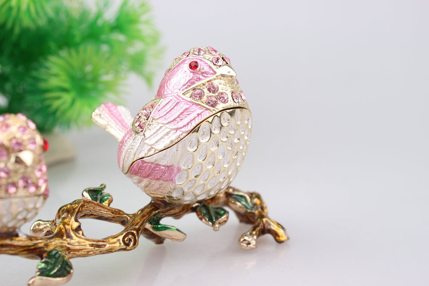 Hand Enameled Jewelry Box- Birds(11.5*5 cm/4.5*2 inch)