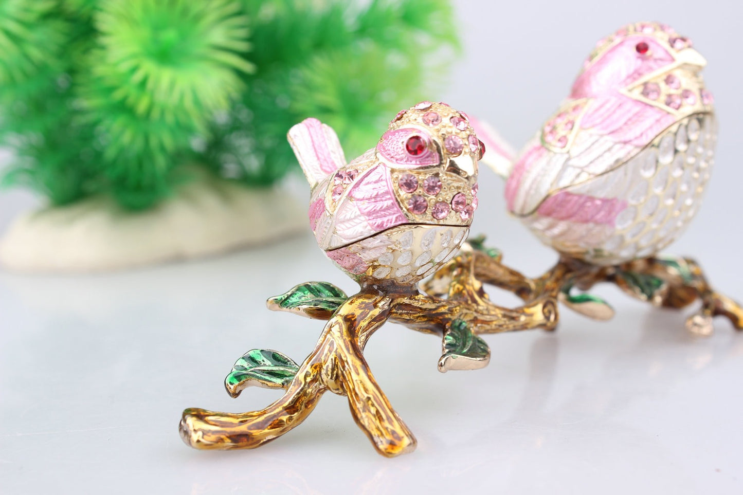 Hand Enameled Jewelry Box- Birds(11.5*5 cm/4.5*2 inch)