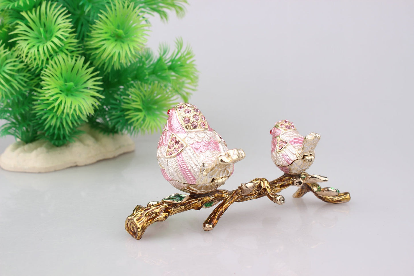 Hand Enameled Jewelry Box- Birds(11.5*5 cm/4.5*2 inch)