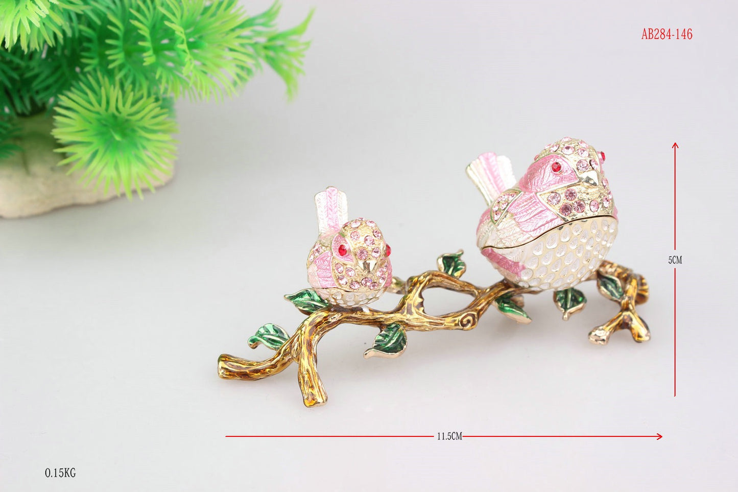 Hand Enameled Jewelry Box- Birds(11.5*5 cm/4.5*2 inch)