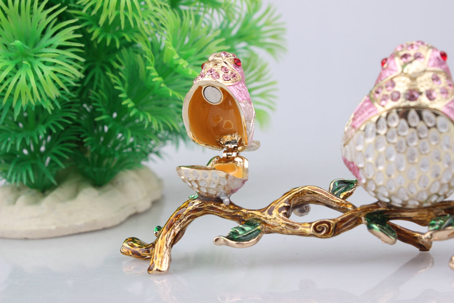 Hand Enameled Jewelry Box- Birds(11.5*5 cm/4.5*2 inch)