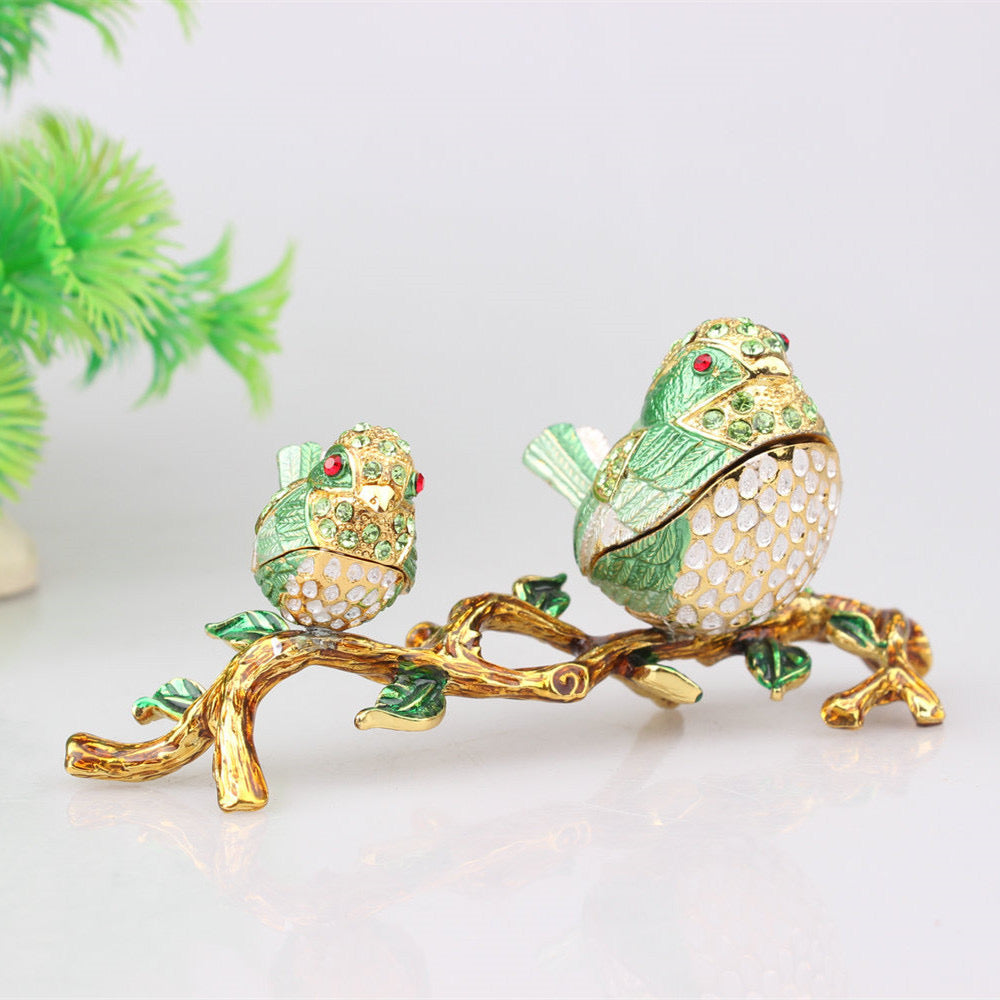 Hand Enameled Jewelry Box- Birds(11.5*5 cm/4.5*2 inch)