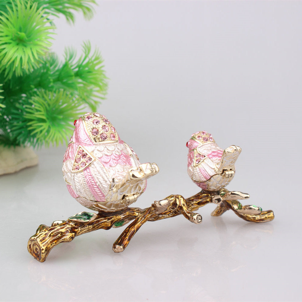 Hand Enameled Jewelry Box- Birds(11.5*5 cm/4.5*2 inch)