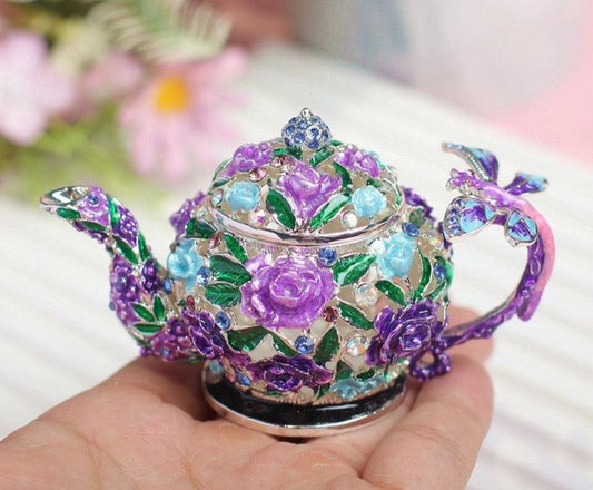 Hand Enameled Jewelry Box- Flower Pot(9*5.8 cm/3.5*2.3 inch)