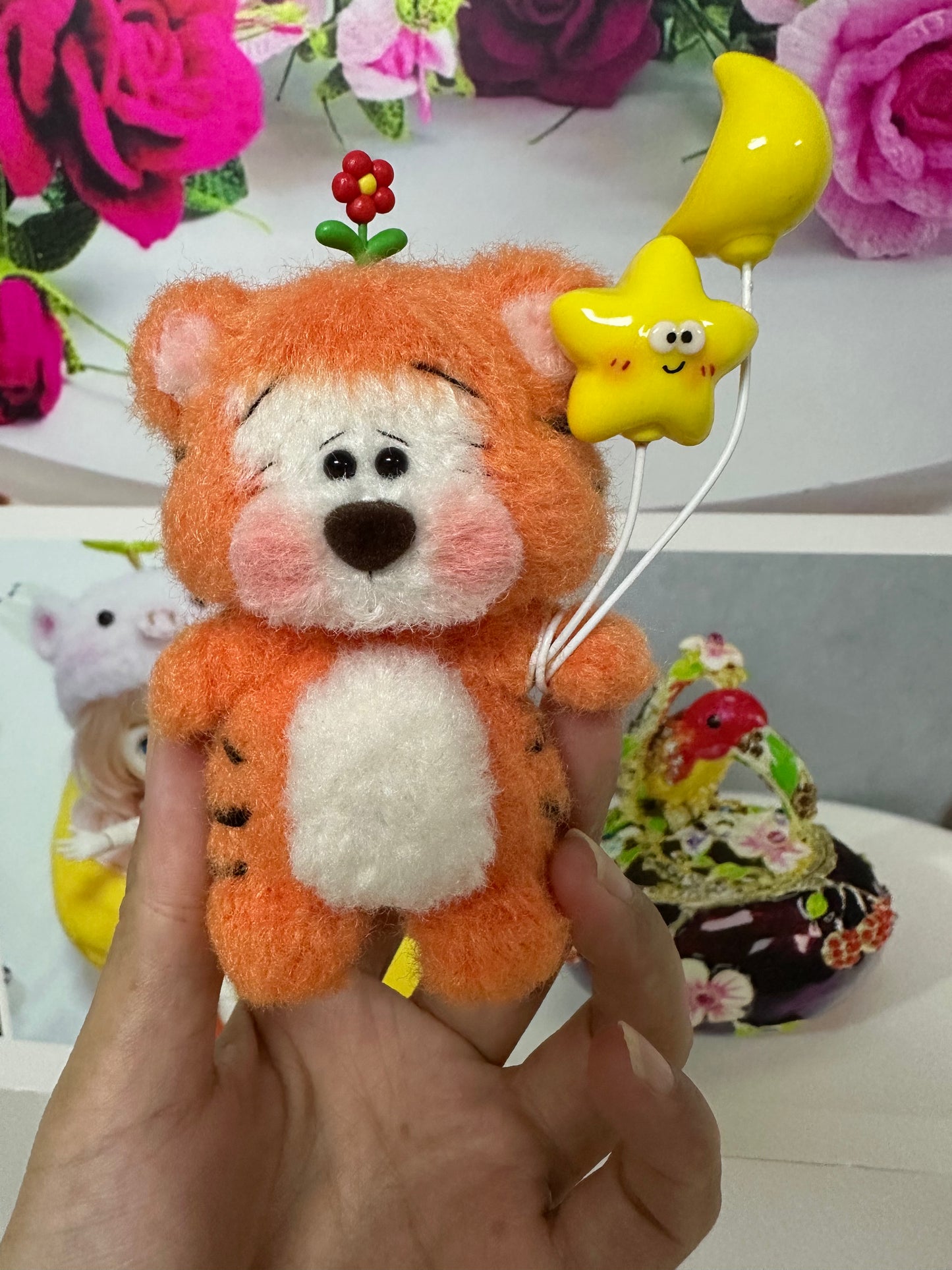 Crochet Tigger/Fluffy Yarn(9 cm/3.5 inch)