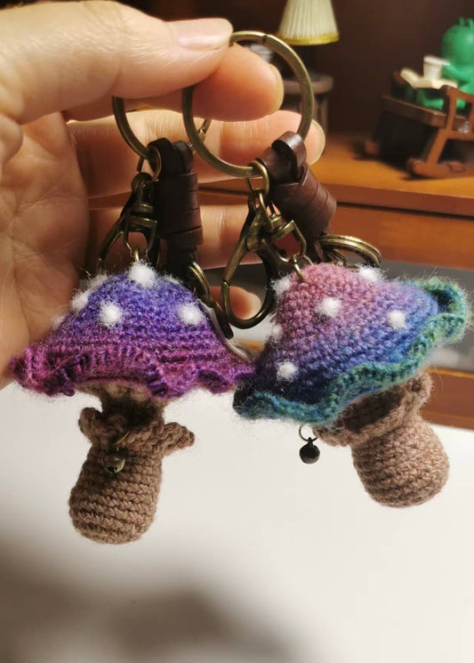Crochet Magic Mushroom Keychain